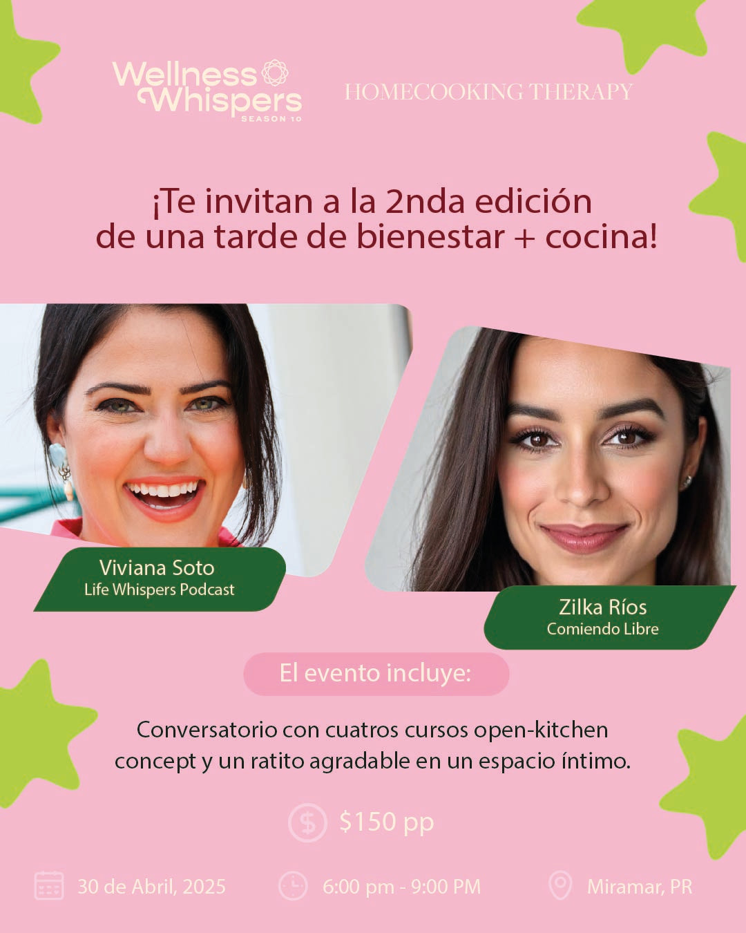 2nda Edición Bienestar y Cocina con Home Cooking Therapy y Life Whispers
