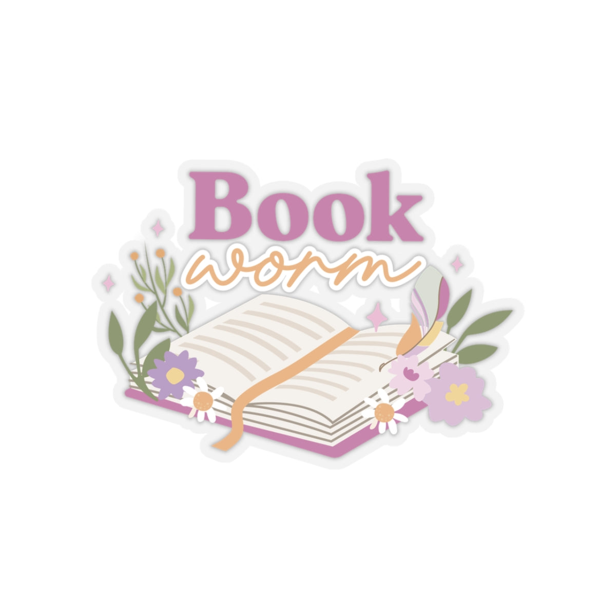 "Book Worm" Kiss-Cut Stickers