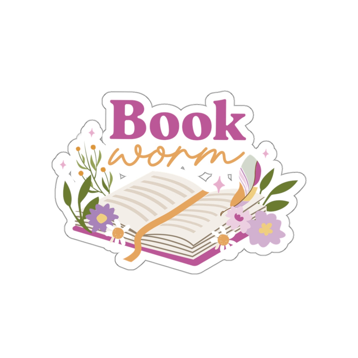 "Book Worm" Kiss-Cut Stickers