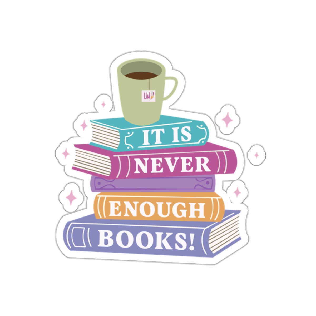 "It's Never Enough Books" Kiss-Cut Stickers