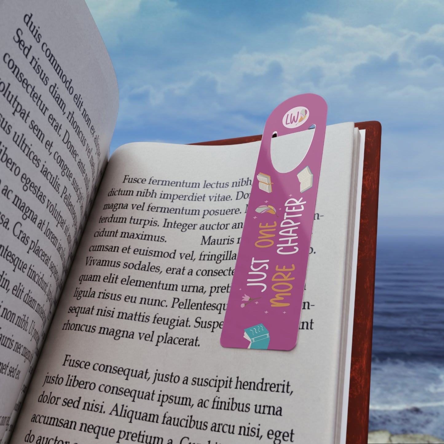 Just One More Chapter Dark Pink Bookmark