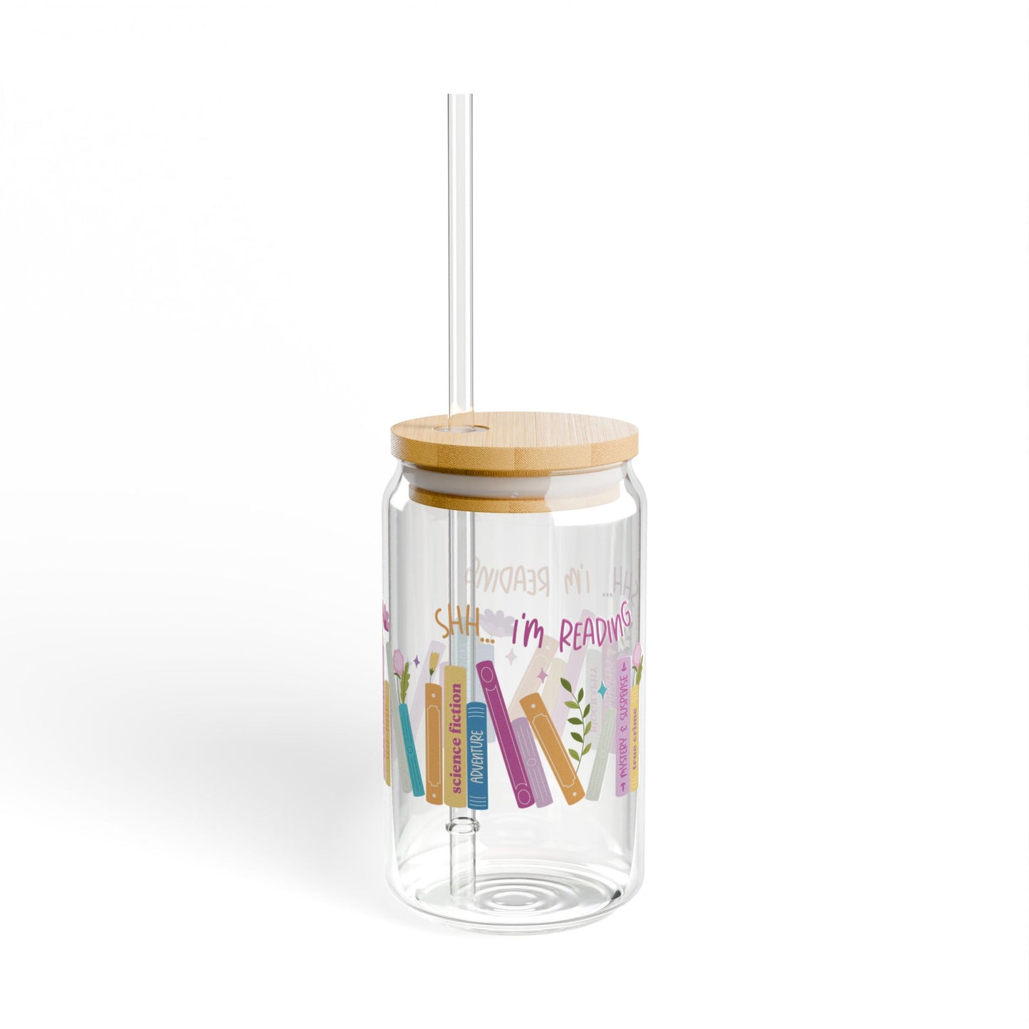 "Shh.. I'm reading" Sipper Glass, 16oz